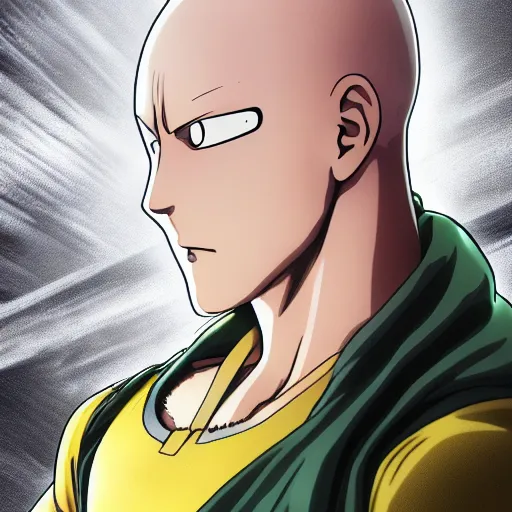 Image similar to Realistic one punch man, 4k, high detailed