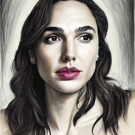 Image similar to portrait of gal gadot, by ian francis