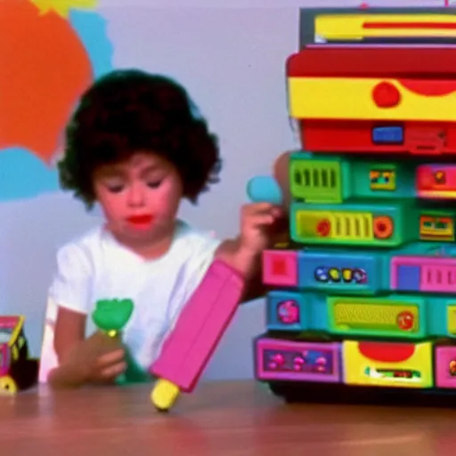 Image similar to vhs footage of an adorable 8 0 s creatacrittles toy