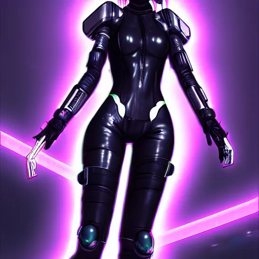 Image similar to An epic comic hyperrealistic anime painting of a cyber warrrior girl wearing futuristic wardrobe, black and silver, ultradetailed face expression trending on artstation and artbreeder, cyberpunk 2077 color, heavy rainning at tokyo street night, neon ligh, DAZ, 8k, unreal 5 engine render, cosplay, RPG portrait, final fantasy Vll world concept, dramatic lighting, rim lights, PS5 render quality