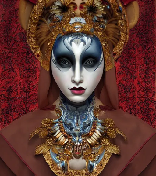 Prompt: beautiful female character inspired by venice carnival, kuruminha and nun | | digital artwork made by greg rutswork, anna dittmann and lois van barlee, symmetrical, anatomically correct