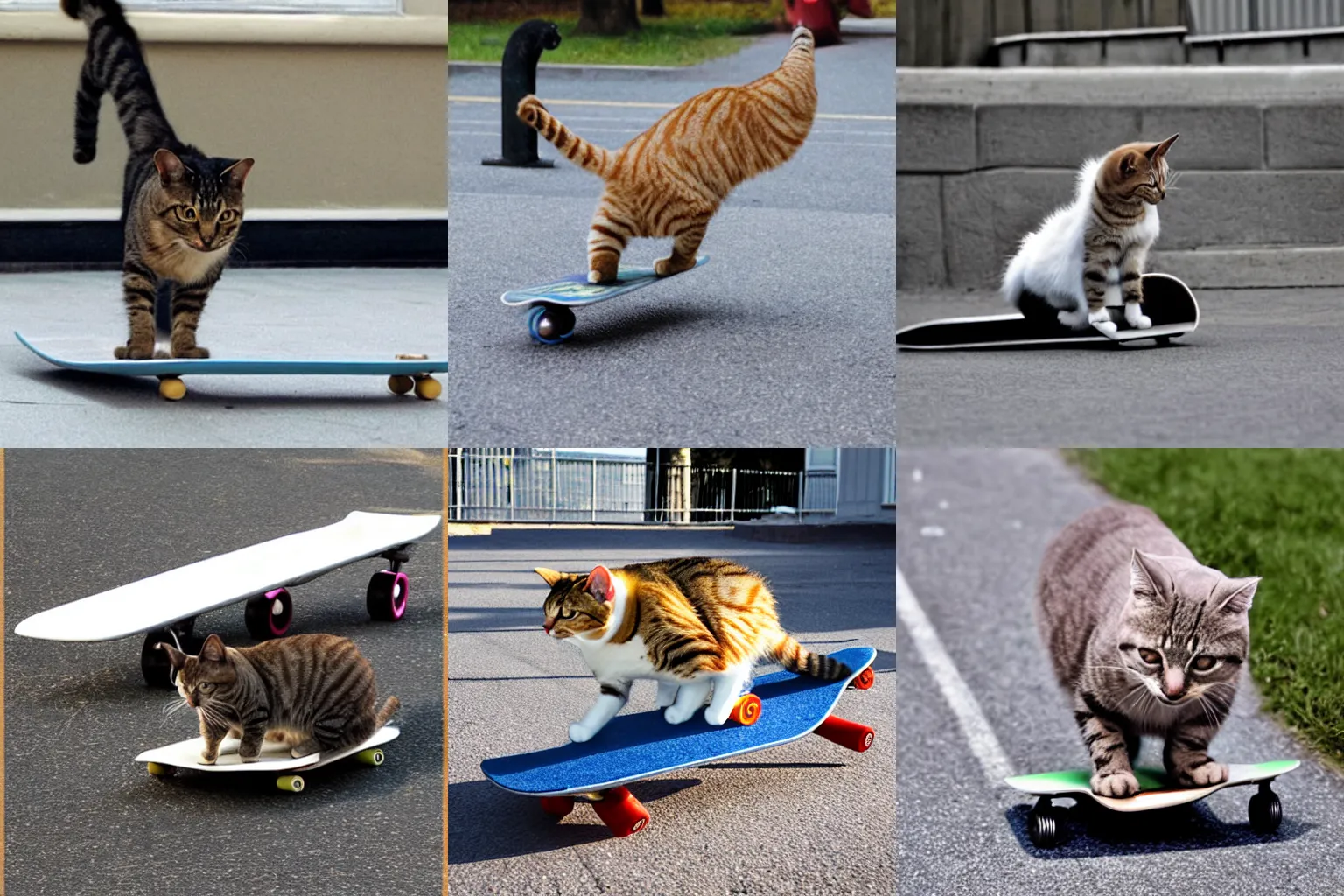 Prompt: cat skateboarding
