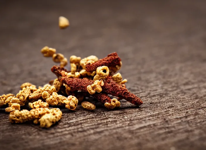 Prompt: dslr food photograph of a rusty nail cereal, 8 5 mm f 1. 8