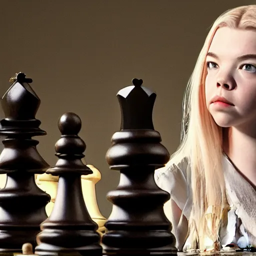 Image similar to anya taylor joy as a chess piece