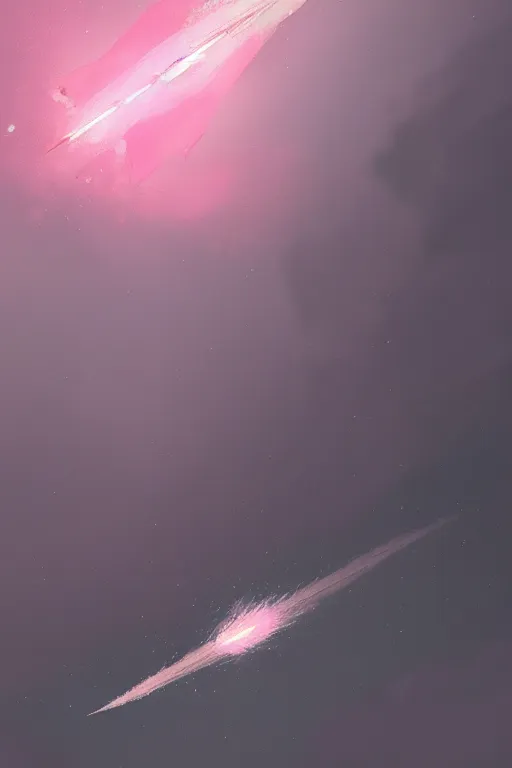 Image similar to a pink and gray meteor striking the ground, digital art, in the style of greg rutkowski, trending on artstation