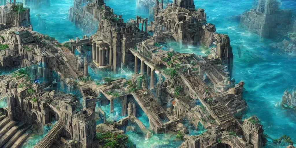 Prompt: Archeologists discovered the lost city of Atlantis, hyperdetailed and photorealistic image, trending on Artstation, cinematic and atmospheric