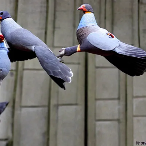 Image similar to dancing pigeons, who dance