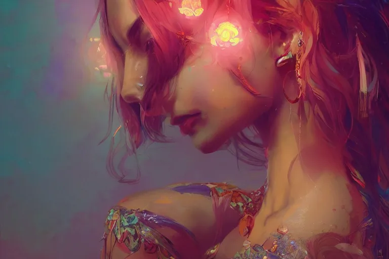 Image similar to a beautiful bohemian girl, intricate, highly detailed, digital painting, Pixiv, Artstation, official media, anime key visual, concept art, rich vivid colors, ambient lighting, sharp focus, illustration, art by WLOP