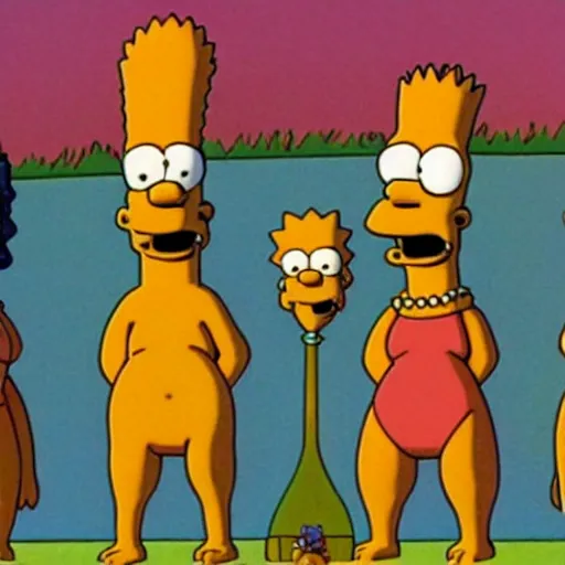 Prompt: a four-headed dog. A film still from the simpsons