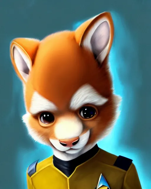 Image similar to character concept art of a cute young male anthropomorphic startrek furry | | cute - fine - face, pretty face, key visual, realistic shaded perfect face, fine details by stanley artgerm lau, wlop, rossdraws, james jean, andrei riabovitchev, marc simonetti, and sakimichan, trending on artstation