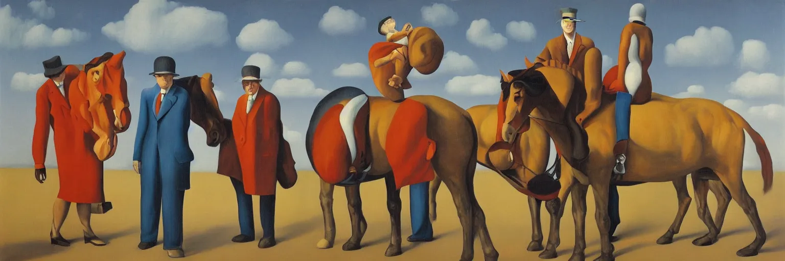 Prompt: circus oil painting magritte