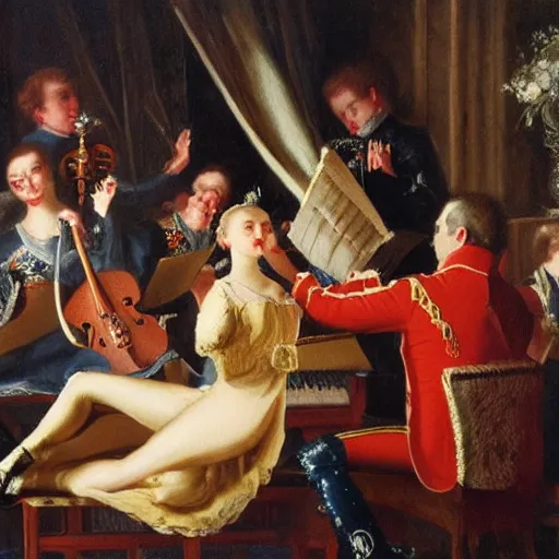 Prompt: mozarts requiem if it were a maiden, oil painting
