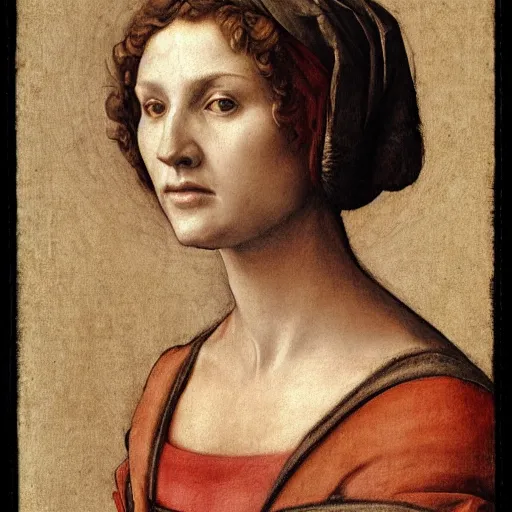 Image similar to portrait drawing of a woman, beautiful, by andrea del sarto, renaissance, harmonius, elegant, shoulder - length, chalk