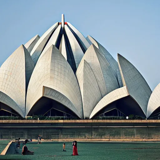 Image similar to futuristic lotus temple, by h r giger, intricate contemporary architecture, photo journalism, photography, cinematic, national geographic photoshoot