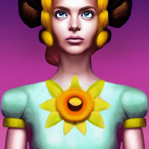 Prompt: portrait of Daisy Queen from Mario, digital art, trending on ArtStation, hyperdetalied, ultrarealistic, high quality, concept art,