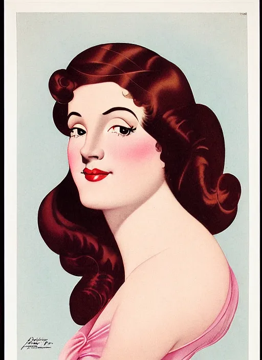 Image similar to a portrait of a pretty young lady by alberto vargas