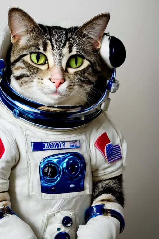 Image similar to a cat in a space suit, highly-detailed