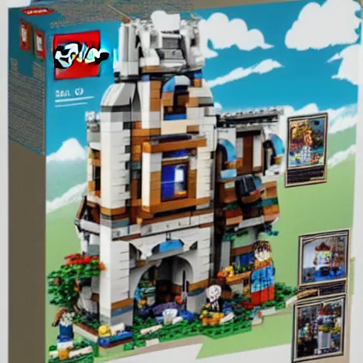 Prompt: howls moving castle lego set