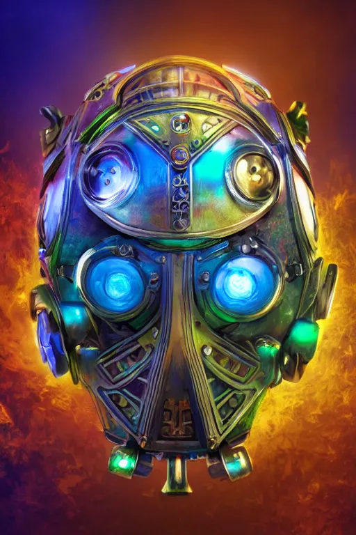 Image similar to colorful vivid steampunk mask minimalist fantasy art robot ninja helmet, global illumination ray tracing hdr fanart arstation by sung choi and eric pfeiffer and gabriel garza and casper konefal