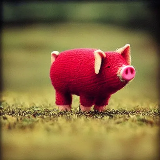 Prompt: “ a pig in a red sweater ”