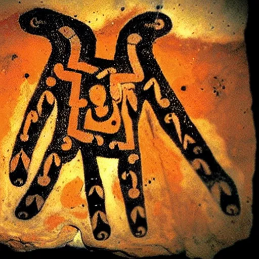 Image similar to shaman, altamira cave painting