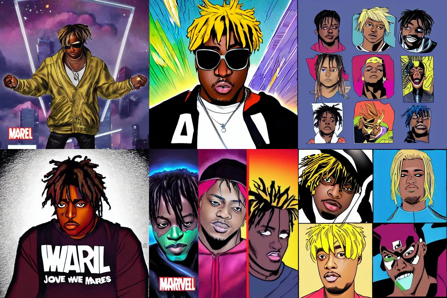 Prompt: juice Wrld as a marvel character