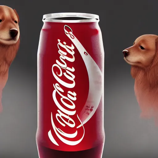 Prompt: clear bottle of coke cola, filled with dogs, trending on artstation, hiroaki tsutsumi style