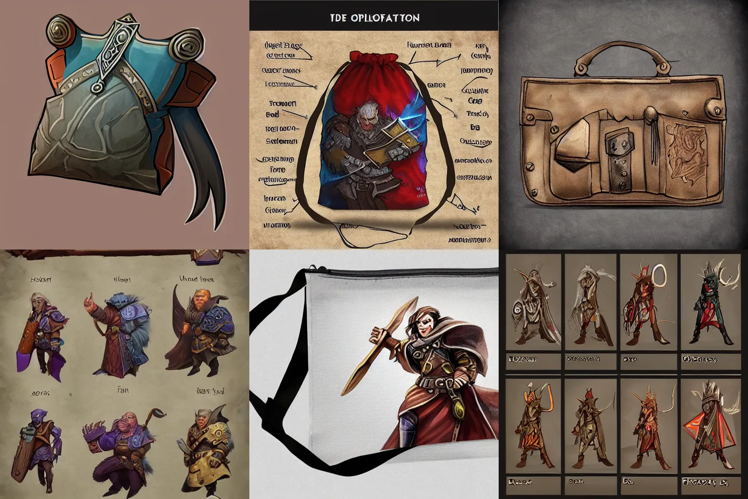 Prompt: dnd item dnd art style concept art bag of holding