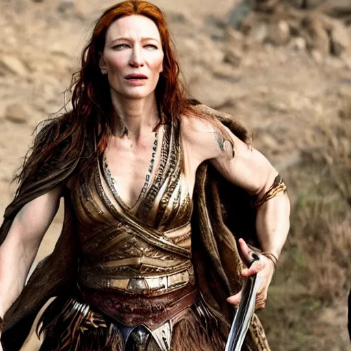 Image similar to cate blanchett as conan the barbarian