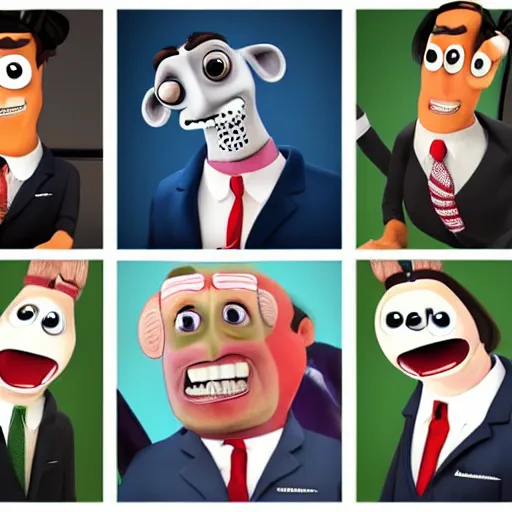 Prompt: the presidents as wallace and grommet style