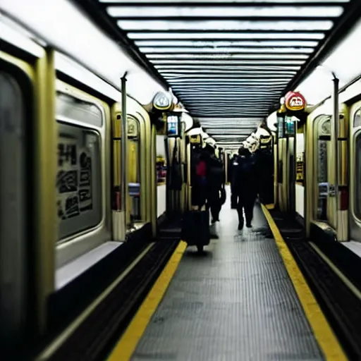 Prompt: a subway ride in tokyo at night, hyper realistic, very detailed, cinematic