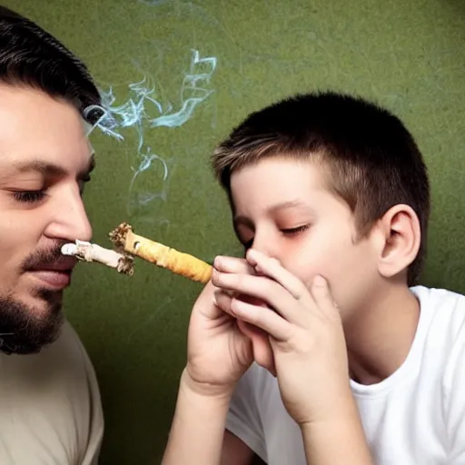 Image similar to Father and son smoking cannabis