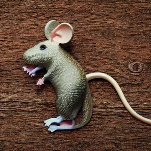 Image similar to mouse with dinosaur spines and spikes