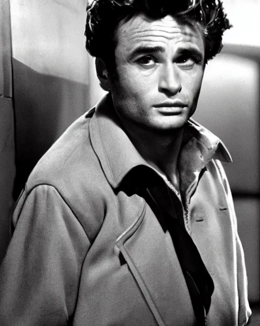 Prompt: genetic combination of peter falk and james dean, detective in overcoat, dynamic lighting, ultra detailed