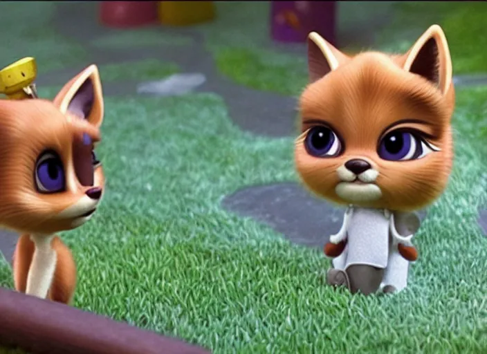 Prompt: littlest pet shop cat in fantastic mr. fox ( 2 0 0 9 )