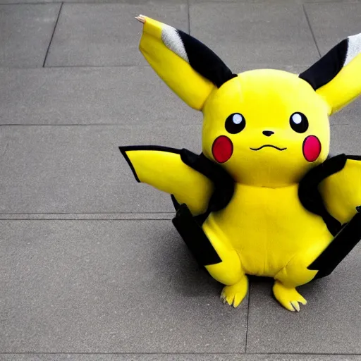 Prompt: an armchair in the shape of pikachu