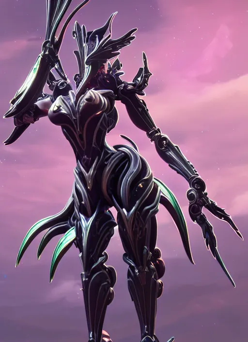 Image similar to extremely detailed giantess shot, front shot, of a goddess saryn warframe, that's a giant beautiful stunning anthropomorphic robot female dragon with metal cat ears, sitting elegantly on a mountain, detailed sharp robot dragon claws, robot dragon feet, streamlined pink armor, thick warframe thighs, long elegant tail, detailed warframe fanart, destiny fanart, high quality digital art, giantess art, furry art, 3D realistic, warframe art, Destiny art, furaffinity, DeviantArt, artstation, 8k HD, octane render