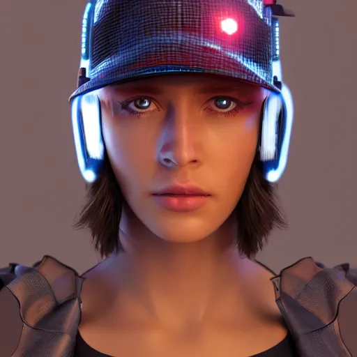 Prompt: a hat from the future, cyberpunk, highly detailed, epic lighting, hyper photorealism, trending on artstation 8 k