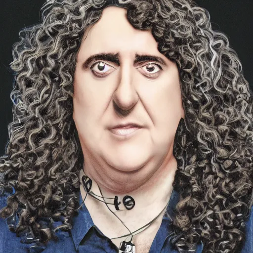 Prompt: al yankovic wrapped in wires