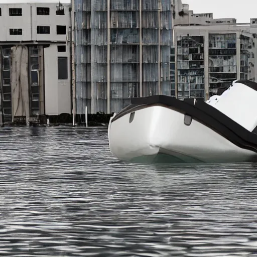 Image similar to reaper boat with banker, submerged buildings