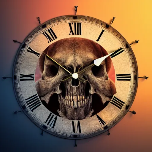 Prompt: a beautiful detailed 3 d matte portrait of a clock made of rodents, ominous, magical realism, texture, intricate, skull, skeleton, whirling smoke radiant colors, fantasy, volumetric lighting, high details