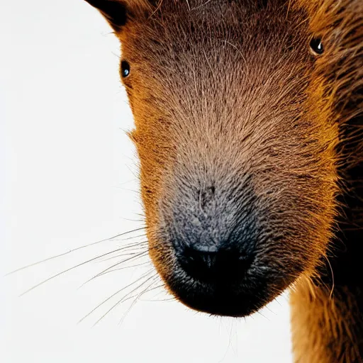 Prompt: Cyborg anthropomorphic capybara, photograph, realistic, studio lighting