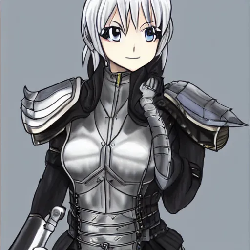 a female adventurer in leather armor with a sword