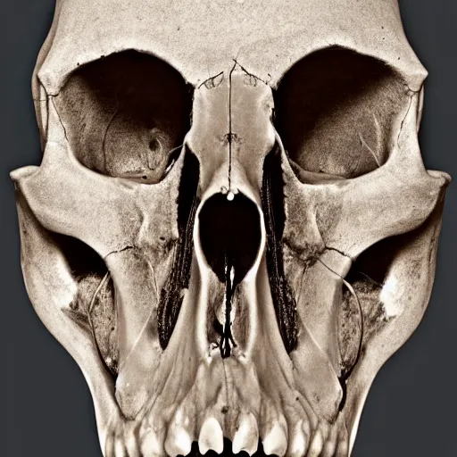 Prompt: alien hippopotamus skull, studio light