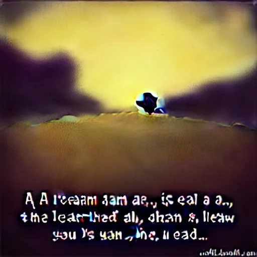 Image similar to a dream, all a dream, that ends in nothing, and leaves the sleeper where he lay down, but i wish you to know that you inspired it.