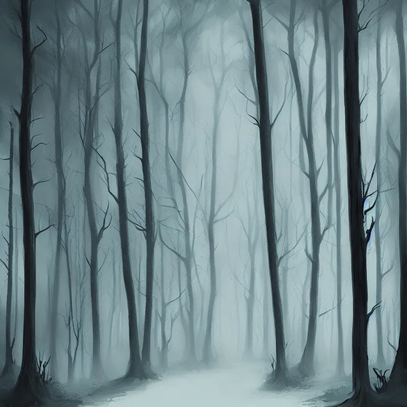Prompt: Alena Aenami, spooky forest, dreamy, detailed, Trending on artstation
