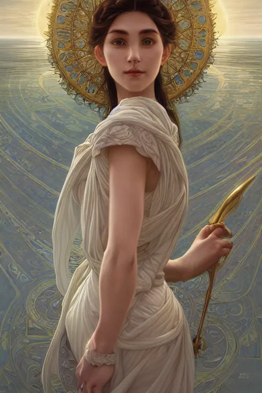 Image similar to Goddess of the Moon, elegant, highly detailed, digital painting, artstation, concept art, smooth, sharp focus, illustration, ArtStation, art by artgerm Aykut Aydogdu and greg rutkowski and alphonse mucha and J. C. Leyendecker and Edmund Blair Leighton and Charlie Bowater