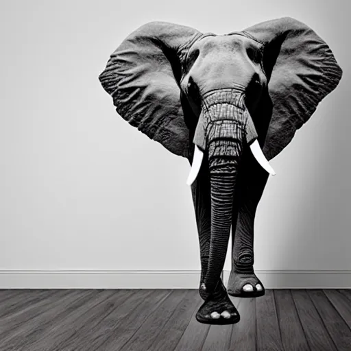 Prompt: Elephant in a studio dancing