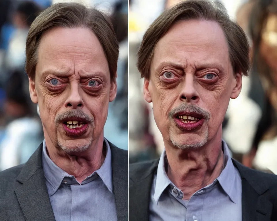 Prompt: steve buscemi morphing into a minion