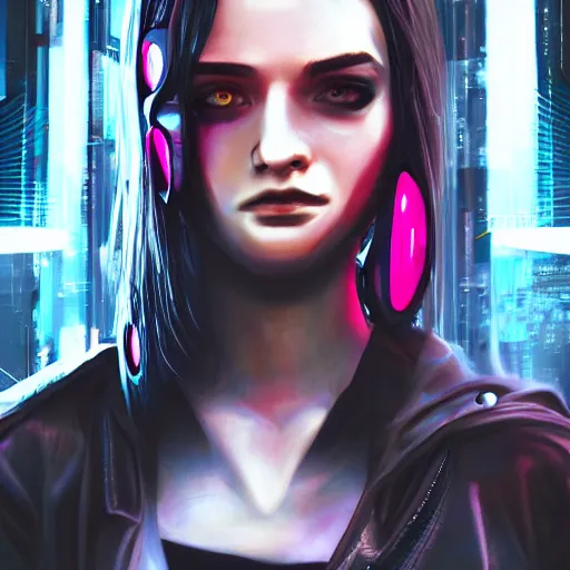 Image similar to cyberpunk girl close up portrait